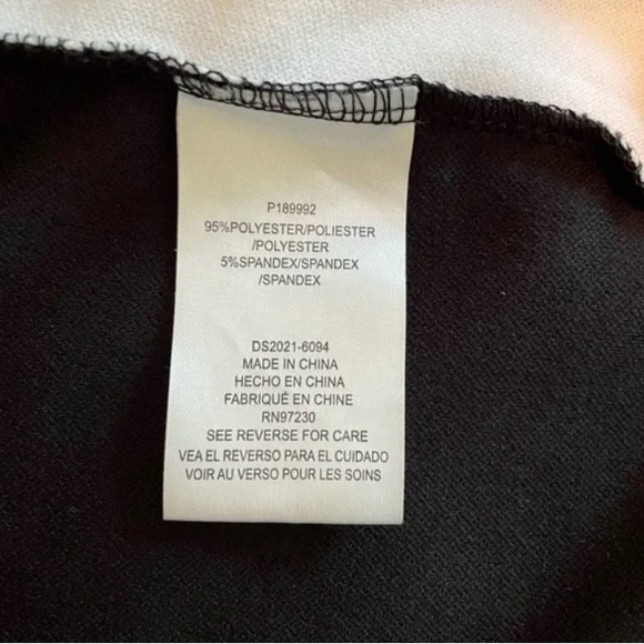 Almost Famous Black and White Asymmetrical Bodycon Dress - Picture 5 of 5